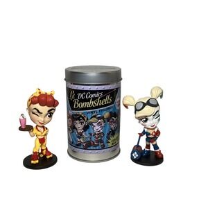 DC Comics Bombshells Series 1.5 Harley Quinn & The Flash Vinyl Figures Tin